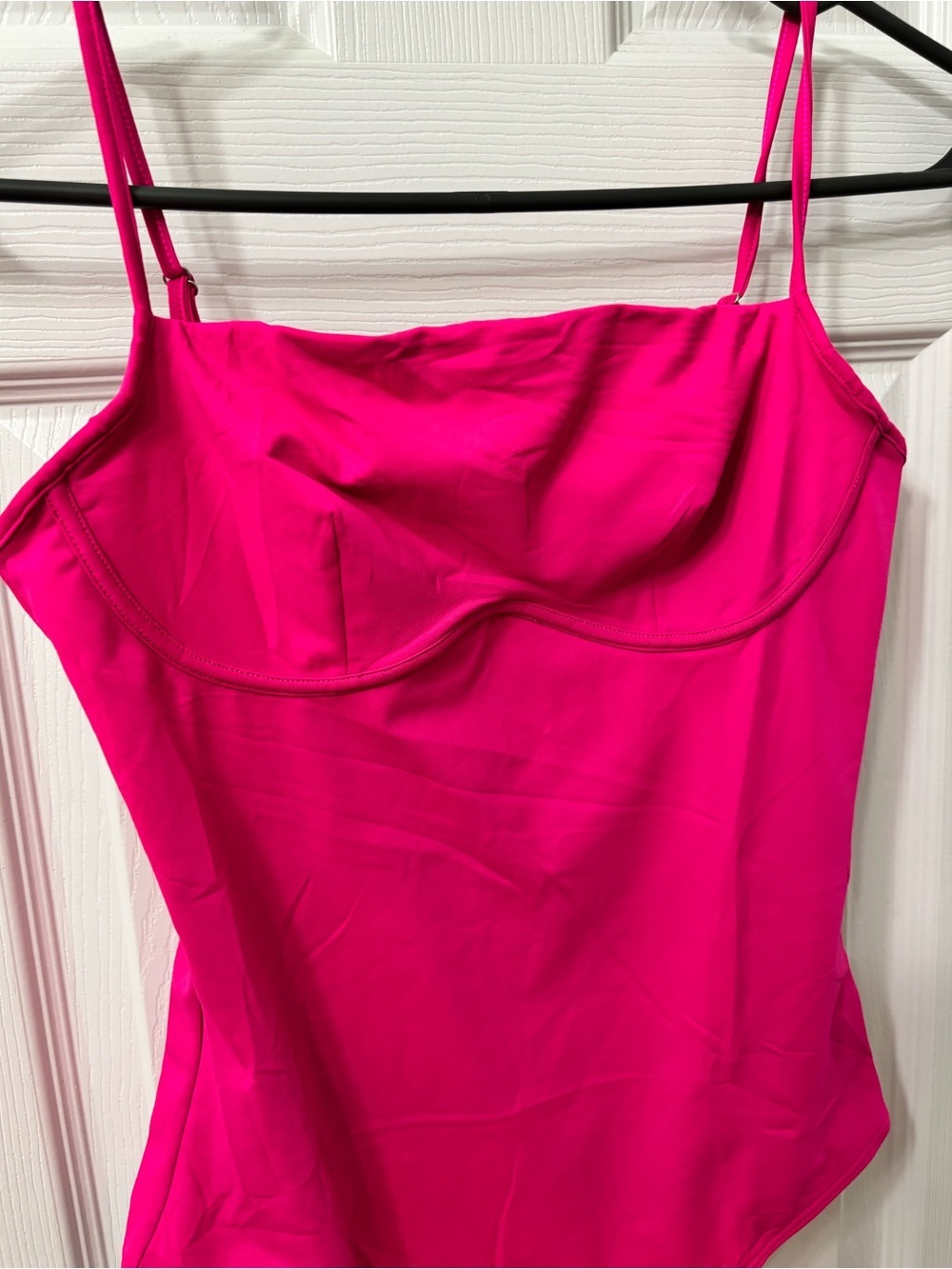NWT REORIA Hot Pink Spaghetti Strap Snap Closure Thong Bodysuit Size S,M,L - Picture 4 of 12